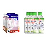 Sagrotan Wäsche-Hygienespüler Sensitiv Nachfüller für hygienisch saubere und frische Wäsche – 5 x 1,2 l + Waschmaschinen Hygiene-Reiniger Limette für eine hygienische Waschmaschine – 4 x 250 ml