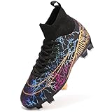PiDaGlobal Kinder Fußballschuhe Jungen Mädchen Sportliche Fussballschuhe Indoor Outdoor Athletics Professionelle Trainingsschuhe 39EU Schwarz