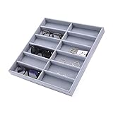 Sonnenbrillenhalter Ständer Brillenhalter Grau 12 Raster Sonnenbrillen Display Box Brillen Display Brillenständer Requisiten Schmuck Organizer Tablett Mode Etuis Brillenhalter