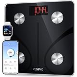 RENPHO Körperfettwaage 220kg, Personenwaage Digital, Smart Bluetooth Körperwaage, Körperzusammensetzung Überwachung Gesundheit Analyzer mit App, 30cm, Elis 1