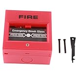 Feuermelder Glasbruchschalter, Rauchmelder, Brandschutz Alarm, feuerfestes PVC, rotes frostiges Panel - Zuverlässiger Feueralarm, Notausgang & Sicherheitstür, ideal für Haus & Büro