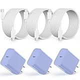 Schnellladegerät für Apple iPhone 16 / 15, Apple MFi-zertifiziert, 20 W, USB-Typ-C-Ladeblock mit langem 1,8 m Schnellladekabel für iPhone 16/16 Pro/Pro Max, iPhone 15/15 Pro Max/Plus/iPad (lila)