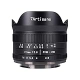 7Artisans 7,5 mm F2,8 II Sony E Mount APS-C Fisheye Prime Objektiv,Manuelles 190° Ultra Weitwinkel Festbrennweiten Objektiv für Sony A5000 A5100 A6000 A6300 A6400 A6500 NEX-5T A7III A7R III