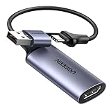 UGREEN Video Capture Card, HDMI auf USB A/C Video Capture Card 4K 60Hz Eingang 1080P 30Hz Aufnahme für Rekorder Live Streaming Video, Gaming kompatibel mit Computer Mac mini 4 PS5 Switch Switch2 usw.