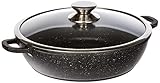 Kamberg – 0008041 – Kochtopf 28 cm – Aluminiumguss – Beschichtung in Steinoptik – Mit Glasdeckel – Für alle Herdarten, auch Induktion – PFOA‑frei