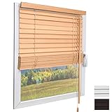 Sol Royal Holzjalousie SolDecor JH3 Jalousie aus Holz in Eichenoptik - 80x130 cm Tür- und Fensterjalousie Holz umweltschonend produziert - Jalousien Blickschutz Fenster 3,5 cm breite Lamellen