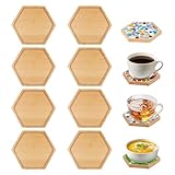 RAFIYU 8 Stück Bambus Untersetzer, Leere Bodenschalen für Bastelarbeiten, Untersetzer für Pflanzen, Trinkbecher, Kerzen, Spa-Gebete, Wohnzimmer Deko, DIY-Mosaikbedarf
