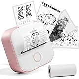 LabelCreate T02 Thermal Printer Thermodrucker für Mobiltelefone mit iOS und Android-Kompatibilität für den Schulunterricht, die Beschriftung zu Hause und to-Do-Listen im Büro