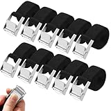 10 Stück Spanngurt,Zurrgurt,25 mm x 1m,Spanngurte mit klemmschloss Geeignet zum Bündeln von Transportern, Motorrädern und LKWs,nach DIN EN 12195-2 (1M)