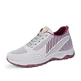 Orthopädische Schuhe Damen Sommer Sneaker - Outdoor Sportschuhe Fitnessstudio Leicht Laufschuhe Schnürsenkel Barfußschuhe Weichen Sohlen Bequem Walkingschuhe Anti-Slip Atmungsaktiv Trekking-Schuhe