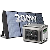 ALLPOWERS R2500 Solargenerator mit 200W Solarpanel, 2016Wh mit 2500W Ausgang Tragbare Powerstation, LiFePO4 Akku Schnellladung für Camping, Wohnmobil, Off-Grid