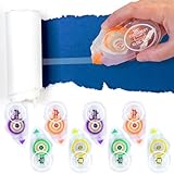 STATIONERY ISLAND 8 Stück Kleberoller, 10m x 8mm Fotokleber Klebemaus, Doppelseitiges Klebeband Transparent, Permanenter Klebestreifen für Scrapbook, Bullet Journal, Fotoalbum, Schule und Büro