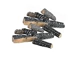 8er-Set Keramikholz (0891) Deko-Holz für Bio-Ethanol oder Gas Kamin hitzebeständige Keramik-Holzscheite Kaminholz