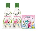 Guhl Kids Einhorn Vorteils-Set - 2x Guhl Kids 3 in 1 Shampoo, Spülung & Duschgel, 250ml + 1x Pixi Buch - Speziell für Kinder entwickelt - Kein Ziepen - Cosmos Natural zertifiziert