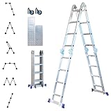 HOSTRÖM Gelenkleiter Multifunktionsleiter 4x4 Stufen, Stavalance 4x4, Aluminium, 4,6 m Länge klappbar, Leiter 4-teilig bis 150 kg, Gelenkleiter Klappleiter Stehleiter Aluleiter