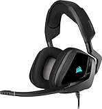 Corsair Void Elite RGB USB Gaming Headset (7.1 Surround Sound, iCUE RGB-Beleuchtung, Mikrofaser und Memory-Schaumstoff Ohrpolster, für PC, Xbox One, PS4, Switch und Mobilgeräte) carbon, Schwarz