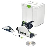 Festool Akku-Tauchsäge TSC 55 KEB-Basic-5,0 (mit Akkupacks, Kreissägeblatt, Splitterschutz, Sichtfenster, Staubfangbeutel, Innensechskantschlüssel), im Systainer