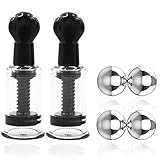 BDSMAGE 2 stk Nippelsauger & 4 stk Magnetische Nippelklemmen,Extra Stark Brust Stimulation Sexspielzeug Set,Nippel Sucker Brustwarzensauger Klitoris Sauger Vagina Klitoris Brustpumpe Für Frauen Paare