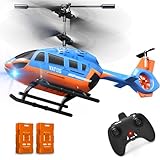 VATOS RC-Helikopter für Kinder, 2,4-G Ferngesteuerter Hubschrauber mit LED-Licht, Höhenhaltung, EIN-Tasten-Start, 3,5-Kanal Rettungs Flugzeug für den Innenbereich Spielzeug für Kinder/Anfänger ab 10+