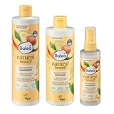 Balea 3er-Set Haarpflege: Shampoo Natural Beauty mit Bio-Avocadoöl und Mangobutter, 400 ml+Conditioner Natural Beauty Bio-Avocadoöl und Mangobutter, 350 ml+Haarfluid Natural Beauty reparierend,100 ml