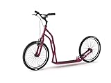 Yedoo S2020 Tretroller - bis 150 kg, Kickscooter mit Luftreifen 20/20 - Roller Scooter für Erwachsene, Dogscooter (Burgundy)