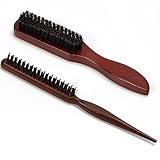 Kunoli 2 Wildschweinborsten Bürste, Haarbürste Wildschweinborsten Sleek Bun Bürste, Teasing Hair Brush Toupierbürste Boar Bristle Brush Borsten Bürste Haare Naturhaarbürste für Haar Bart