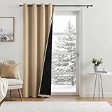 MIULEE Vorhänge Blickdichte Doppellagige Thermovorhang Gegen Kälte und Hitze, Dicker Lärmschutz Kälteschutz Türvorhang, Gardinen Ösen Verdunkelung Wind Winter, 245x132(HöhexBreite), Beige, 1 Stück