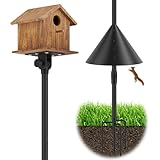 Vogelstange mit Eichhörnchen-Leitblech, 240 cm, verstellbarer Vogelhaus-Ständer, strapazierfähig, höhenverstellbar, Metall, Vogelfutterstation für den Außenbereich (Vogelhaus nicht im Lieferumfang