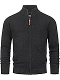 Indicode Herren INLut Strickjacke mit Stehkragen und Reißverschluss | Cardigan Feinstrickjacke für Männer Raven, L