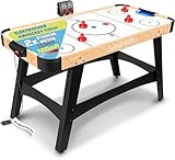 SereneLife Airhockey Tisch mit Luft - Air Hockey Spieltisch mit 700mA Motor, Tisch Hockey mit LED- Punktezähler Anzeige, 4 Schläger & 2 Pucks, Kompakt, für Kinder & Erwachsene, Verstellbare Füße