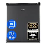 MEDION mini Kühlschrank mit Gefrierfach (klein, leise, 41L kleiner Kühlschrank für Büro Hotels Minibar Camping Gaming, Getränkekühlschrank, Speisen & Eis, Türanschlag wechselbar, MD37724) grau