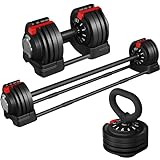 Yaheetech Verstellbare Hanteln 18 kg / 24 kg / 40kg Hantel-Set Gewichtsstufen Einstellbares Hantelset mit 3/2 Modi