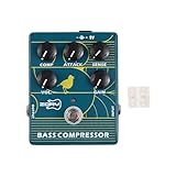 Btuty Basspedale für Gitarre Effektpedal Kompressor mit präzisen Kompressionsreglern Dynamisches Kompressor-Pedal DC 9 V 0,250 Zoll Eingangsschnittstelle geräuscharmes Recreation