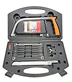 NumRealm 12-in-1-Multifunktions-Bügelsäge-Set mit extra Blättern - Schneiden von Holz, Metall, PVC, Fliesen & mehr - Ergonomische Handbügelsäge im Tragekoffer