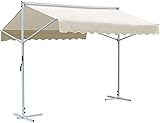 HUAKEHOM Freistehende Markise Standmarkise Gartenmarkise Sonnenschutz Terrassenüberdachung Garten Terrasse Balkon (Creme, 3 x 3 m)