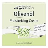 Medipharma Cosmetics Olivenol Moisturizing Cream - Gesichtscreme Hyaluronsäure Anti-Falten 50 ml - Feuchtigkeitsspendende und Anti-Aging-Behandlung mit Olivenöl, Sheabutter und Harnstoff (Damen und