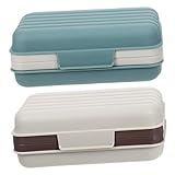 SOPOTUTU 2 Stück Tragbare Reise Seifenbox mit Deckel Auslaufsichere Seifendose mit Abtropfgitter Kleiner Kunststoff Seifenhalter für Camping Outdoor und Badezimmer Wiederverwendbar und