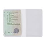 AUSWEISMAPPE AUSWEISHÜLLE AUSWEISETUI (Weiß - 2 Fächer) Rot Blau Weiß Transparent Etui Mappe Hülle Schutzhülle KFZ Schein Fahrzeug Papiere Auto Fahrzeugschein Dokument - Made in Germany