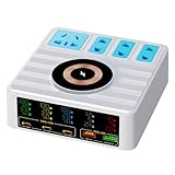 Docooler 10-in-1-Ladestation für mehrere Geräte, 140 W, 5-Port-GaN-Ladegeräte, Blockieren magnetischer kabelloser Ladegeräte, schnelle Schreibtischladebuchse