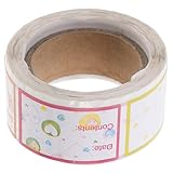 Mipcase Gefrieretiketten 200 Stück Rolle Selbstklebende Abnehmbare Lebensmittelaufkleber Blanko Küchen und Vorratskammer Etiketten zur Lebensmittelaufbewahrung