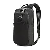 Pacsafe Venturesafe X Sling Pack Anti-Diebstahl Umhängetasche für Rechts- als auch Linkshänder geeignet, Diebstahlschutz - Sling Bag, Schwarz/Black