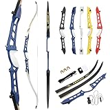 surwolf Recurve Bogen 66/68/70 Zoll Wettkampf Recurve Bogen für Anfänger 14-40LBS Takedown Recurve Bogen Bogenschießen Pfeil und Bogen Set（blau Bow,1# 68'-30lbs）