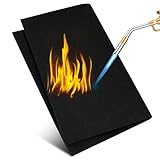 Flintronic Feuerfeste Unterlage, 30x23 cm - Hitzeschutzmatte hitzebeständig bis 982 °C-Sicheren Brandschutz, 5mm Stark Carbonfilz Feuerschutzmatte, für BBQ Grills, Camping, Schweißen, Kamin, Rasen
