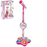 Kinder Mikrofon mit Ständer, Mikrofon Kinder, Standmikrofon Kinder, PQKL-party Karaoke Maschine Kinder, Geschenk für Mädchen, Spielzeugmikrofon mit Ständer für Kind