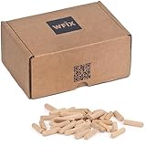 Holzdübel 10 mm x 40 mm – ca. 450 Stück Riffelholzdübel aus Buche | 1kg Packung im Karton | Holz Dübel ideal für Bohrhilfe & Meisterdübler | Perfekte Holzverbindung
