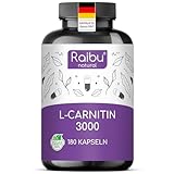 L-Carnitin 3000 Hochdosiert – 180 Vegane Kapseln – 3000 mg L-Carnitin Tartrat pro Tagesdosis – Premium-Qualität & Laborgeprüft – Reines L-Carnitin Tartrat - Stabilste Form von L Carnitin