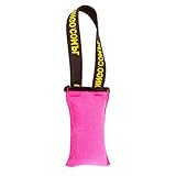 Dingo Hundespielzeug Beisswurst Agility Baumwolle mit Griff handgefertigt für Bisstraining Apportieren Schwimmend Schwimmfähig 15 x 6 cm Rosa 15601