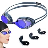 ulapithi Schwimmbrille für Erwachsene, Arena-Brille | HD-verspiegelte, beschlagfreie Schwimmbrille für Erwachsene - Bequemer Dual-Riemen, wasserdichte -Renn-Polycarbonat-Linse für Schwimmer und