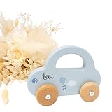 Spielzeug Holzauto personalisiert als Babygeschenk zur Geburt Junge I personalisiertes Babygeschenk Geburt mit Name Geburtsdaten I Personalisierte Geschenkidee Geburt