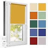 Estika® Rollo für Fenster ohne Bohren - 95 x 120 cm - Honig -Sammlungsverkauf, Klemmfix Montage, Fenster rollos für innen, Sichtschutz für Fenster und balkontür (95 cm Stoffbreite)